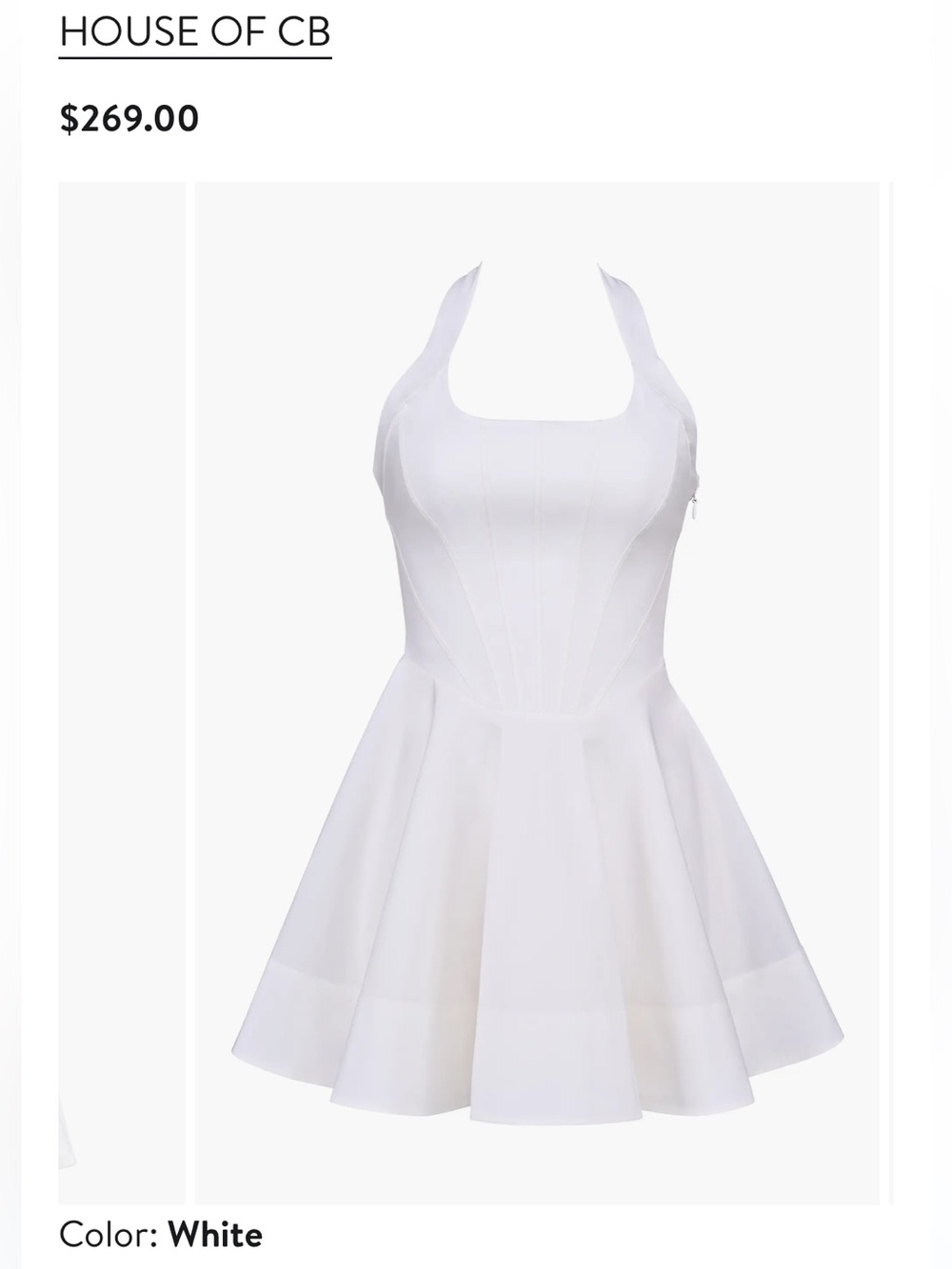 HOUSE OF CB SASHA
White Halter Neck Mini Dress fit and flare
SIZE XS 269 HoCo - Picture 14 of 14